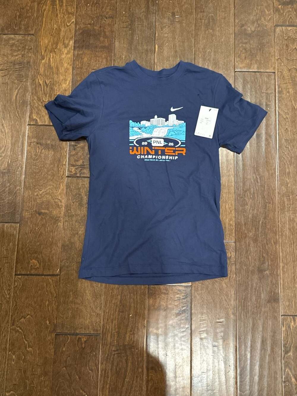 Nike Winter Championship T-Shirt Size XS Blue Dri-Fit Graphic